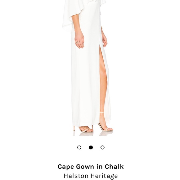 Halston Heritage Cape Gown Chalk - Picture 3 of 4